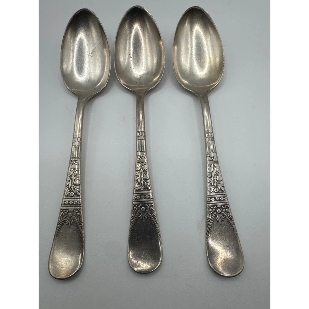 1847 Rogers Bros Lorne Silverplate 3 pc Teaspoons International Silver 1878 6in